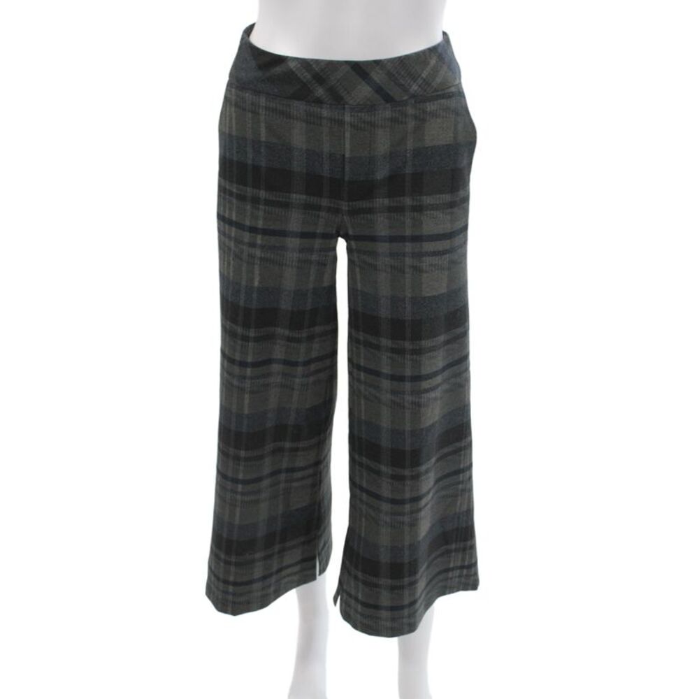 I Love Tyler Madison Women Cropped Plaid Gray Pull On Pants Petite Size XS